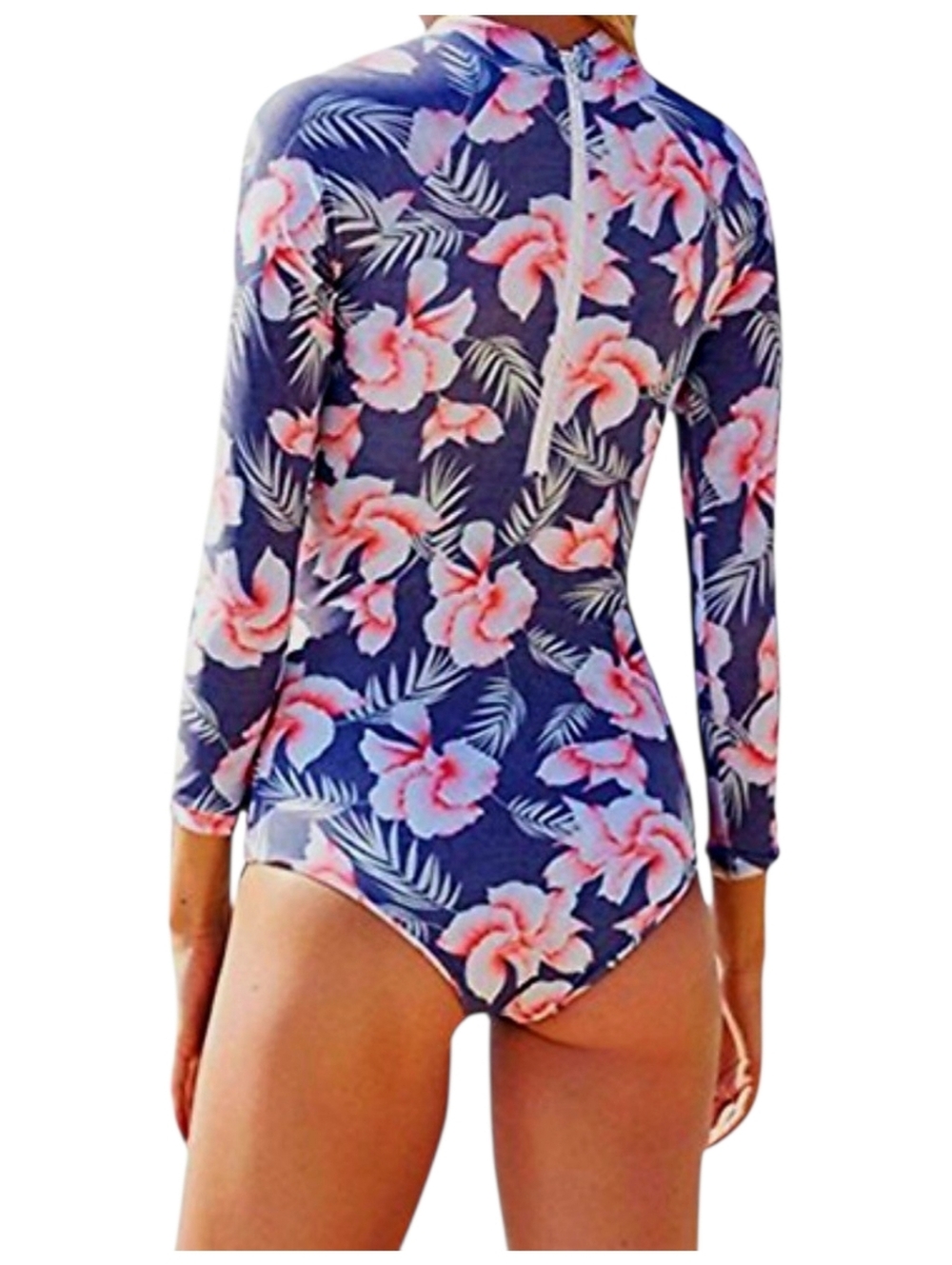 ZAY Women Long Sleeve UV Protection Rash Guard Swimwear, Floral Print, Sz. Small - Picture 2 of 6